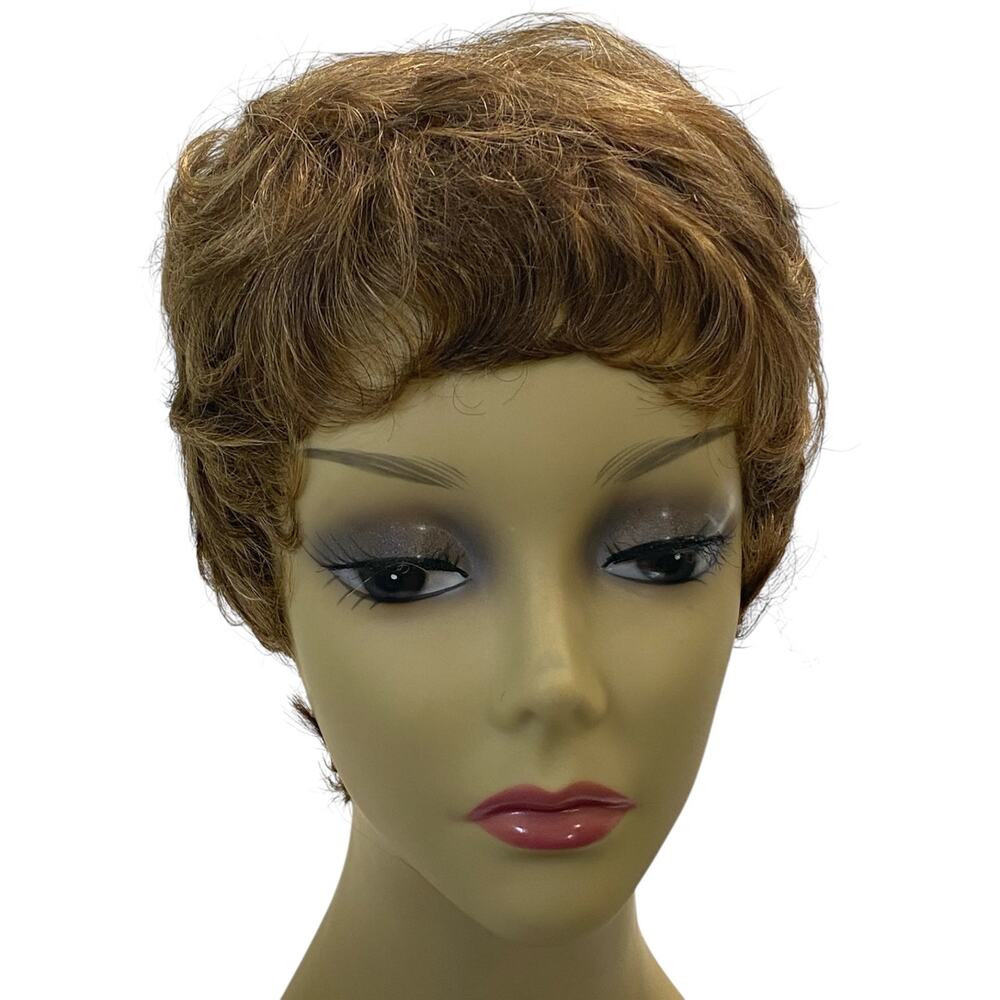 Vivica A Fox Human Hair Wig P4/27/30 Layered Pixie Short Brown Red for Women NWT
